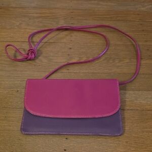 Mywalit Leather Matinese- Elegant Two-Tone Crossbody Bag.    7.5x5"  NWOT